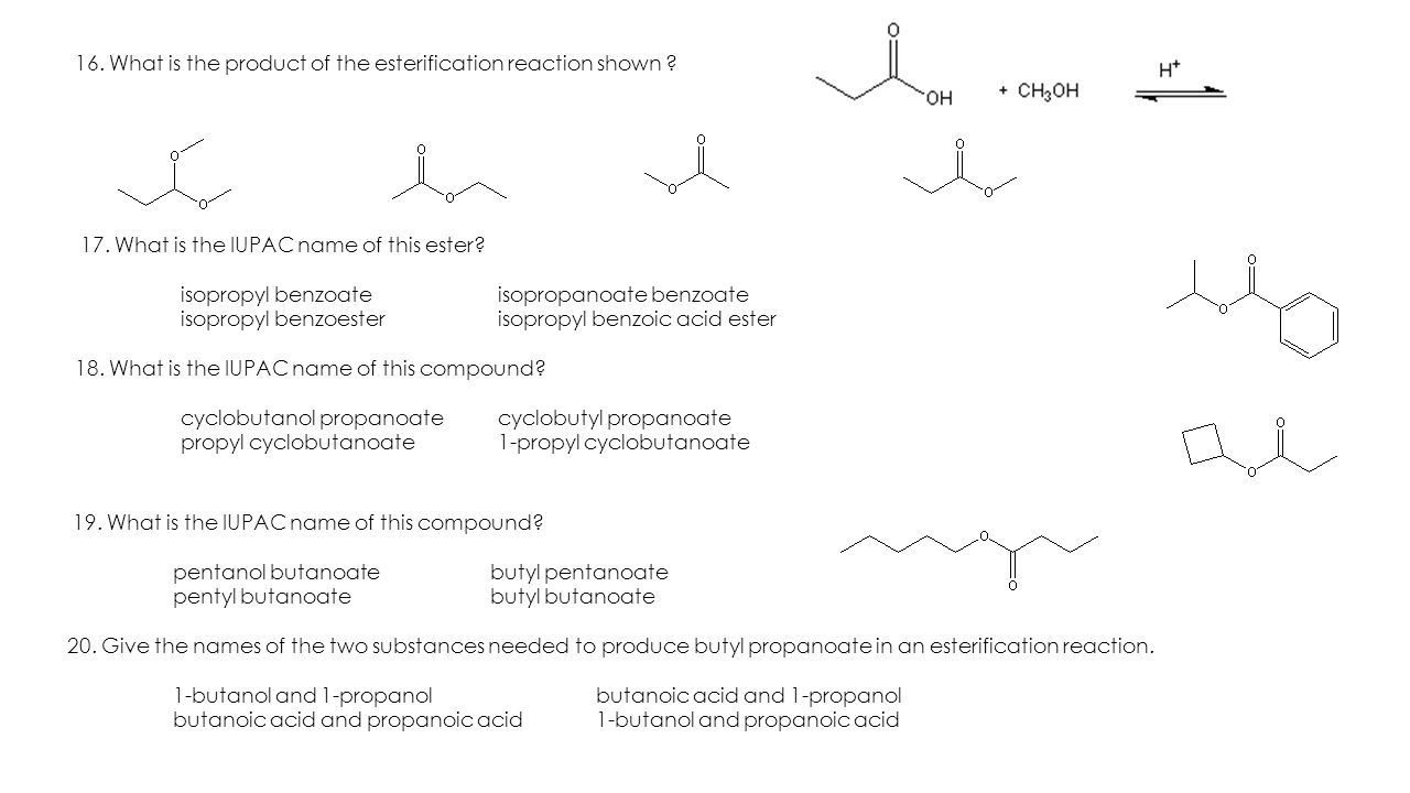 write an equation for the synthesis of isopropyl butanoate from isopropanol and butanoic acid